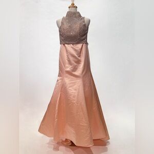 Angela & Alison Blush “champagne” 2 pc gown